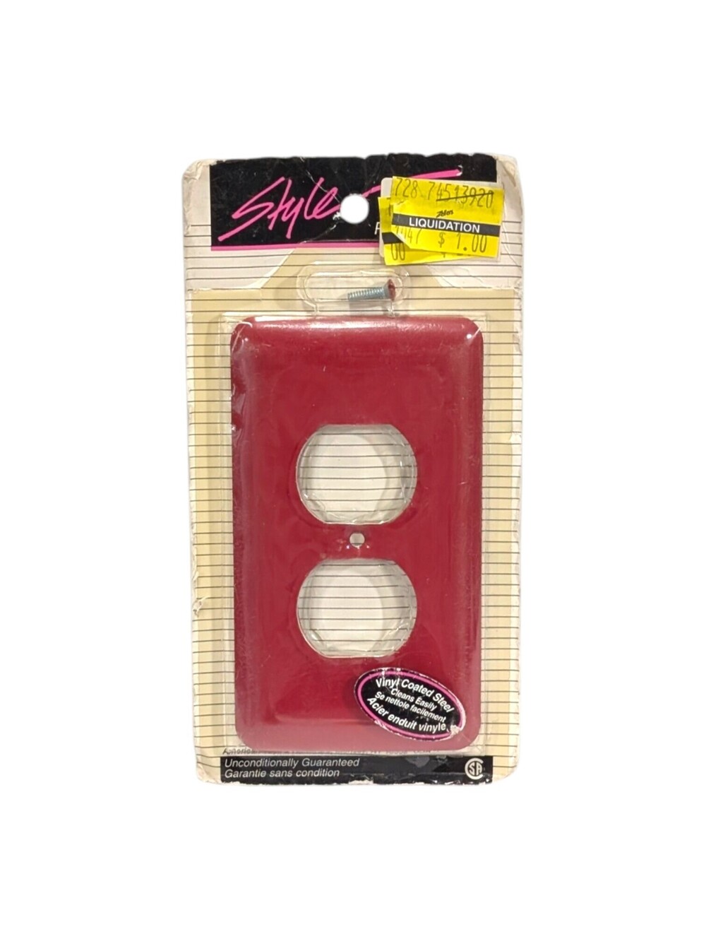 American Tack Hardware Duplex Receptacle Wall Plate Solid Dark Red Vinyl Coated
